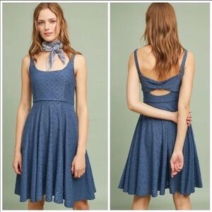 Anthropologie Hutch Olivia Eyelet Dress Blue
